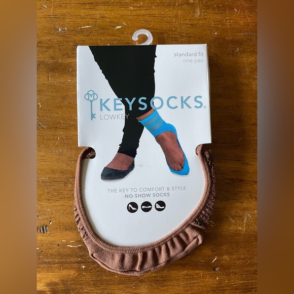 New Keysocks Lowkey No Show Socks Standard Fit Shoe Size 5-12 Brown - Picture 1 of 6